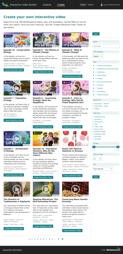 screenshot of HHMI BioInteractive Video Builder